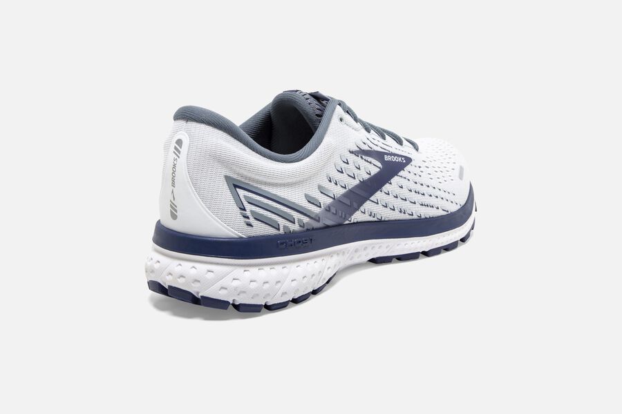 Brooks Running Shoes - Ghost 13 Road Mens - White/Blue - QKM-671035